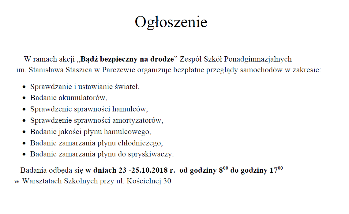 „Bądź bezpieczny na drodze”