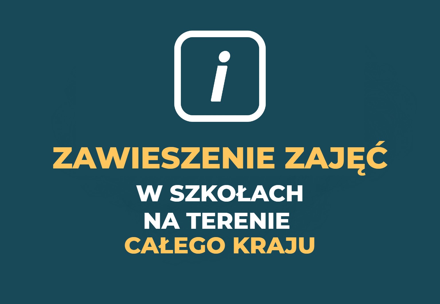Zawieszenie zajęć!