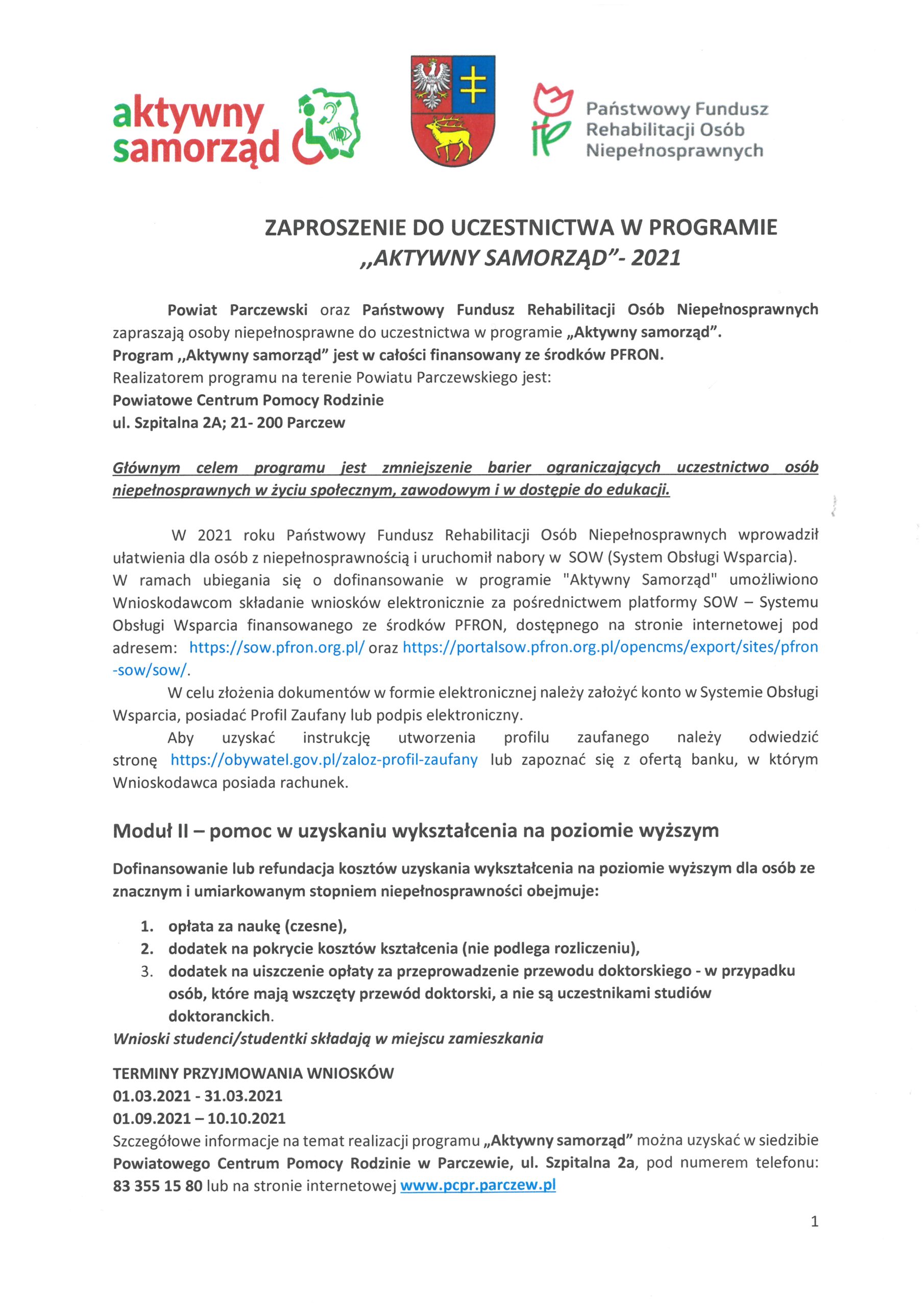 „Aktywny Samorząd” 2021